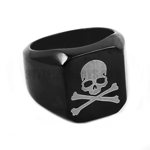 Stainless Steel Skull Band Men Ring SWR0531 - Click Image to Close